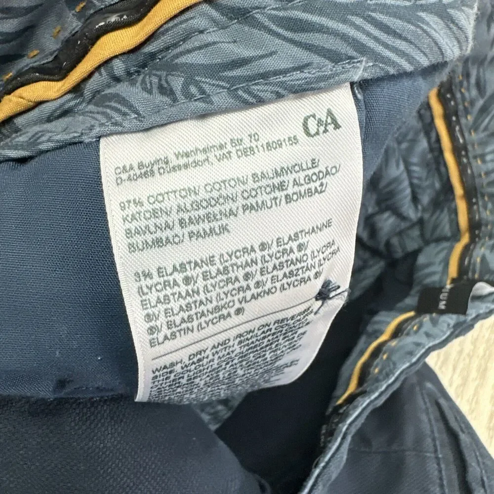 C&A Premium‎ Work Casual Size 32/30 Blue Men's Pants Slim Fit